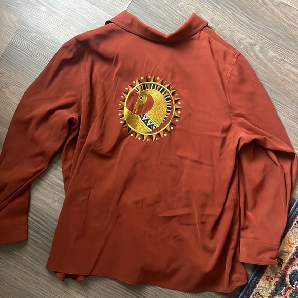 Vintage long sleeve zip up jacket by Aztec embroidery detail by Bob Mackie - Picture 6 of 7